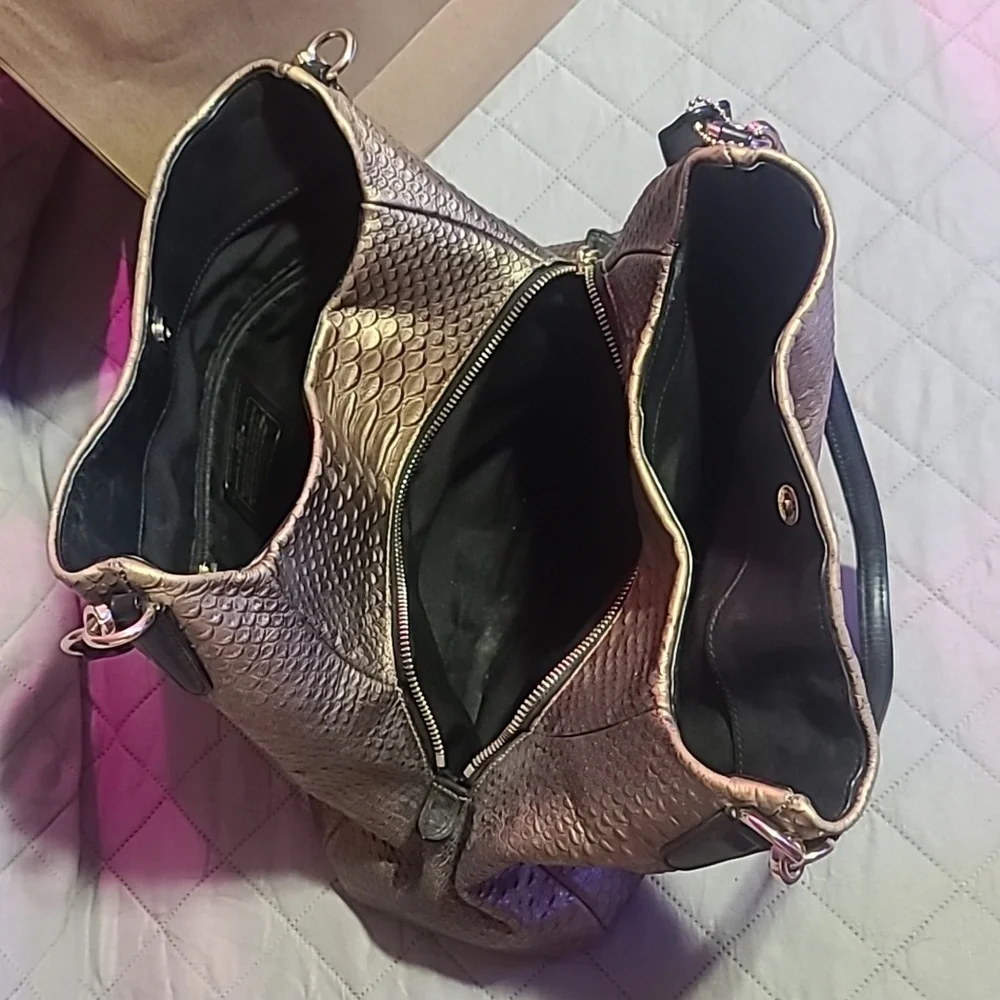 Coach Phoebe Metallic Snakeskin Handbag